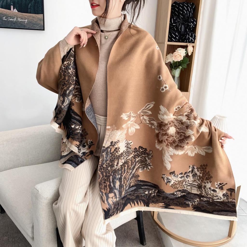 Liu Yifei Langer Schal Damen Winter Halswärmer - Hochwertiger Kaschmir-Imitat Strickschal