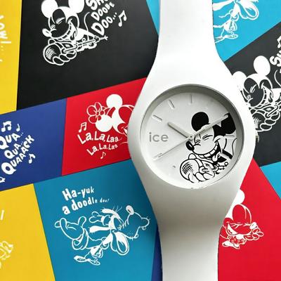 Ice Watch Disney Armbanduhr Kollaboration Erwachsene geeignet Männer Frauen. Merkmale Mickey-Maus-Design unisex weißes Silikon 40 mm mittlere Größe wasserdicht