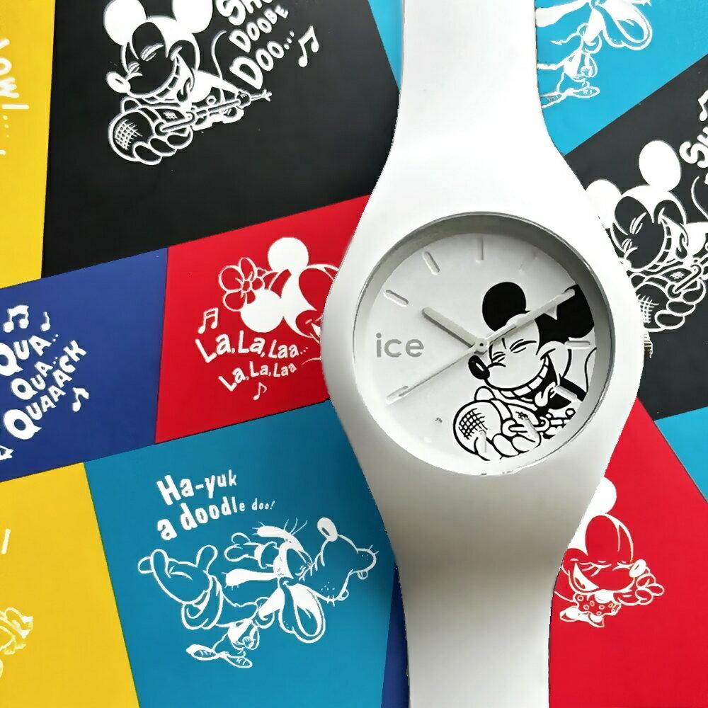 Ice Watch Наручные часы Disney коллаборация для взрослых подходят мужчинам женщинам. Особенности: дизайн Микки Мауса, унисекс, белый силикон, 40 мм, средний размер, водонепроницаемый
