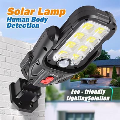 Luci Solari da Esterno, Luci per Cortile, Cielo Buio, Lampioni Stradali Integrati con Sensore di Movimento del Corpo Umano, Applique Rotanti, Luci per Giardino e Cortile