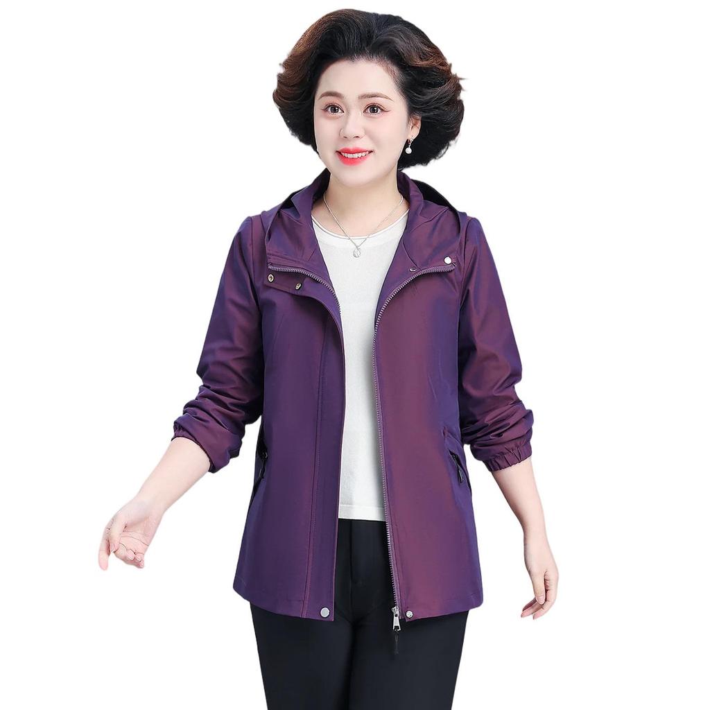 2026 Spring & Autumn Plus Size Windbreaker for Middle-Aged & Elderly Women