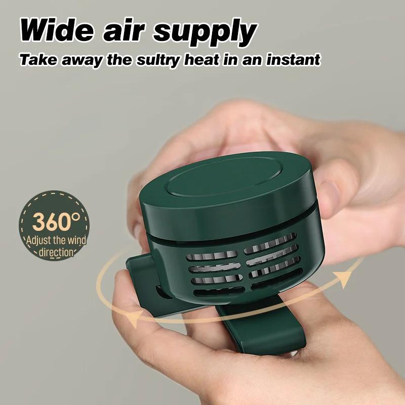 Portable Mini Desk Fan Bladeless Clip On Wearable Fan USB Rechargeable 360° Adjustable Quiet Personal Cooling Fan for Travel