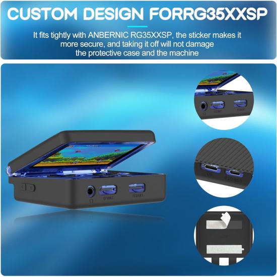 Silicone Case Compatible with Anbernic RG35XXSP, Anti-Scratch, Washable, Shockproof Silicone Protective Cover for RG35XXSP Retro Handheld Game