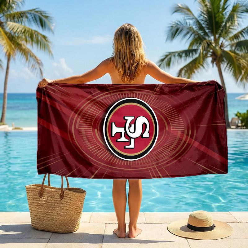 Asciugamano da Spiaggia alla Moda San Francisco 49ers Asciugamano Portatile Morbido ad Asciugatura Rapida per Nuoto Campeggio Vacanze