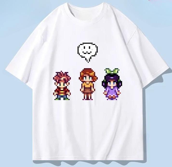 Stardew Valley ar īsām piedurknēm T-krekls vīriešiem 2025 jauns vasaras pikseļu stila pusaudžu apģērbs
