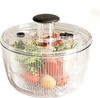 FUNBLIFE Manual Push Salad Spinner Transparent Large Capacity Colander Bowl Easy Disassembly Kitchen Vegetable Drainer