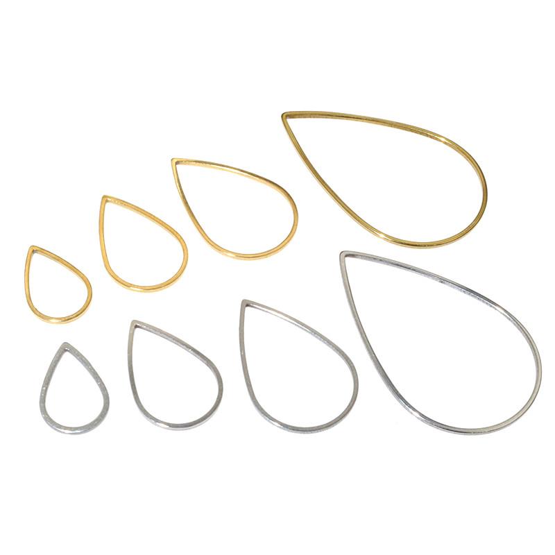 20pcs Waterdrop Closed Frame Charms Drop Rings Pendant Stainless Steel Gold Plated For DIY Jewelry Makings Accessories