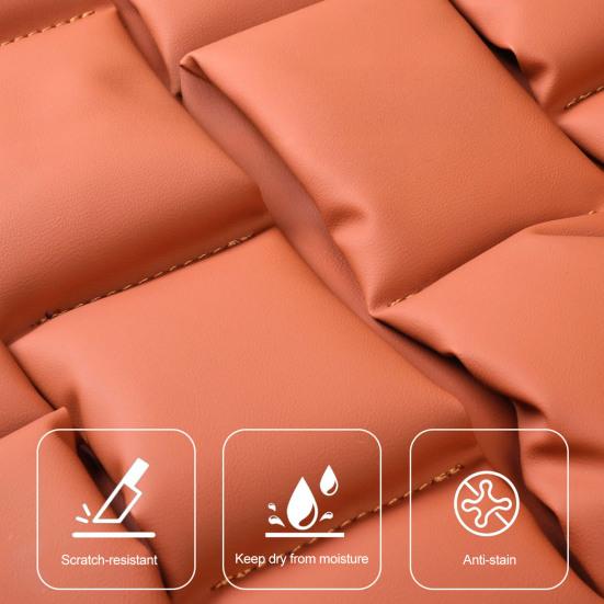 Car Seat Cushion Breathable Nappa Leather with Cloud Honeycomb Pressure-Reducing Comfort Design for All-Season Fit Multiple Colors