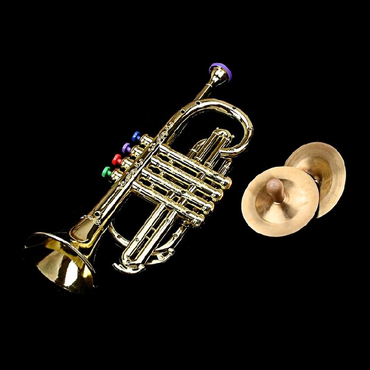 Golden Music Educational Children Trumpet Kids Trumpet Plastic for W/ 4 Colored