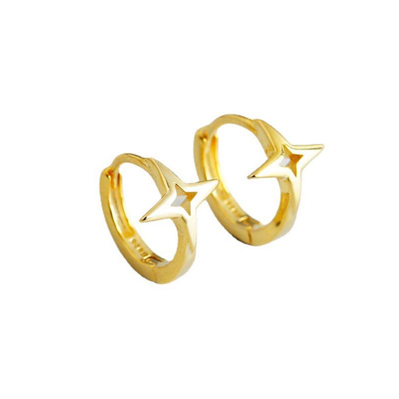 ANENJERY Women'S Fashion Jewelry Heart Circle Huggie Hoops Earrings Female Minimalist Hip Hop Ear Buckles