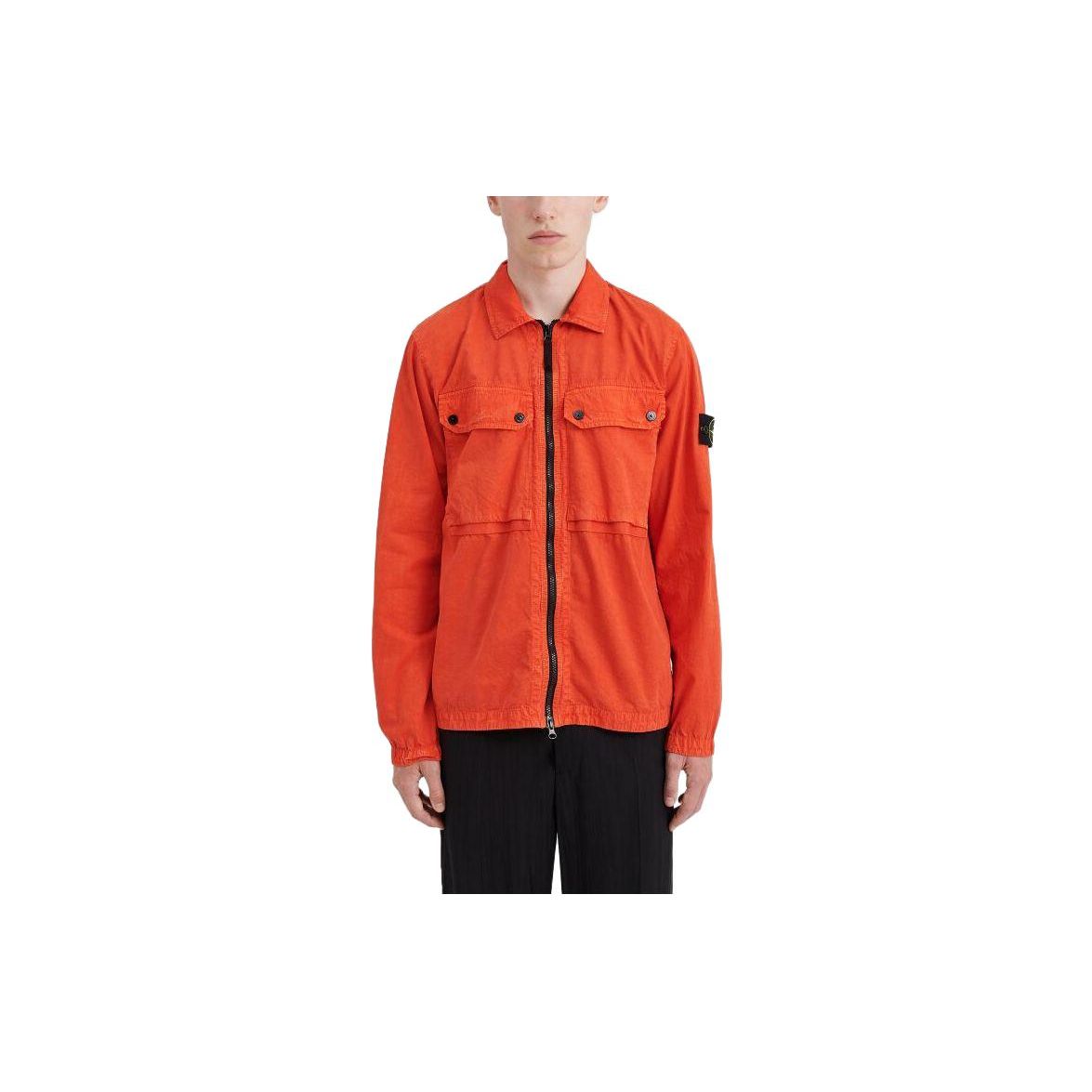 

STONE ISLAND Однотонная куртка с воротником на молнии и длинными рукавами Мужская куртка Оранжевая 7915102WN-V0137 L