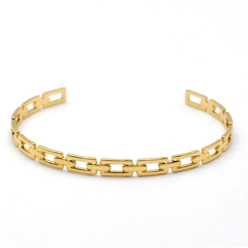 Stainless Steel Wheat Shaped Bracelet Geometric Hollow Open Bangle for Women Anniversary Gift Couples Adjustable Jewelry