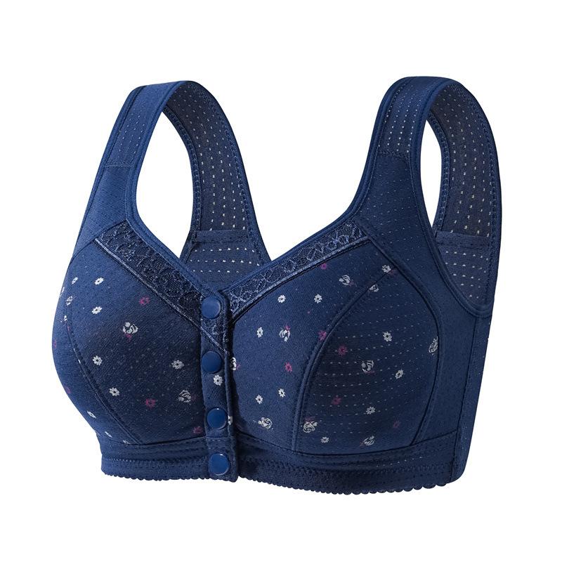 Floral Front Button Wireless Comfort Everyday Bra