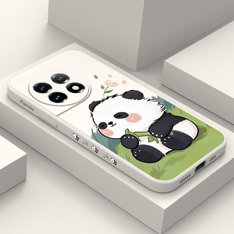 Baby Panda Phone Case For Oneplus 13 13R 12 12R 11 11R 10 10R 10T 9R 9RT 9 8T 8 7 7T Pro 5G Liquid Silicone Cover