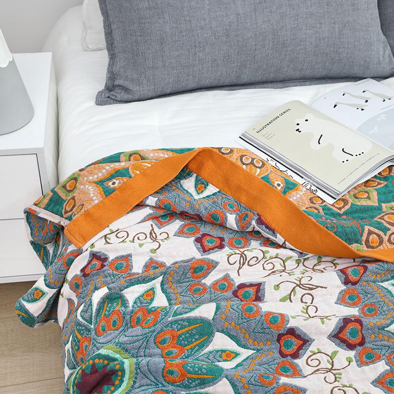Baumwolldecke für Betten Boho Sofa Handtuch Sommer Cool Quilt Casual Decke Überwurf Weiche Mandala Bettdecke Doppelseitiges Laken