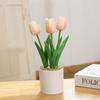 Artificial Tulip Flower Bonsai Ornaments Simulation Fake Potted Bouquet For Home Office Room Desk Decor