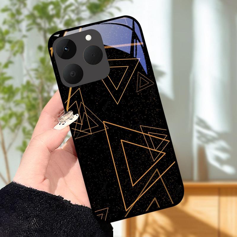 Für Realme 15T 5G Hülle Luxus Mode Bemalt Stoßfest Gehärtetes Glas Handyhülle Für Realme15T 15 T Hülle Schale RMX5111 Capa