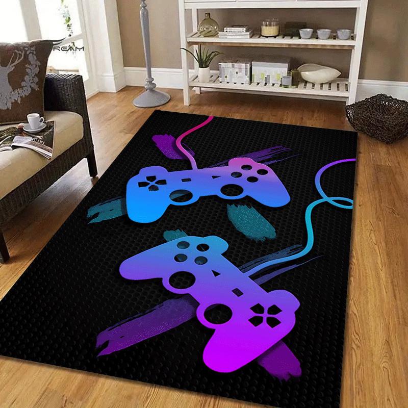 1pc Game controller Print, Design Indoor Area Rug - Soft, Anti-Slip, and Durable Gaming Room Decor for Bedroom, Living Room