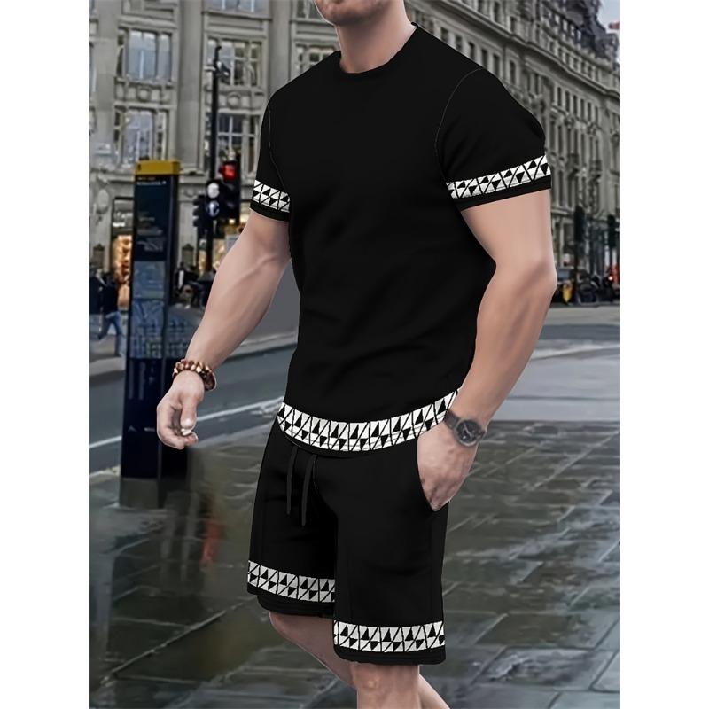

Fashion Lion 3D Print Men s Set Summer Crew Neck Short Sleeve Top & Breathable Shorts Streetwear Casual Two-Piece Set 4XL