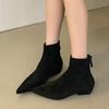 Fashion Fashion Flock Women Ankle Boots With Low Heel Footwear Pointed Toe Modern Ladies Short Boots Shoes Female Zippers Shoes