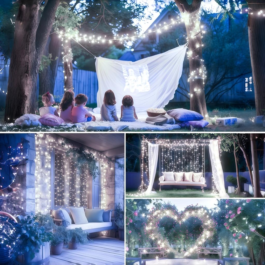 Solar-Powered LED Fairy Light Firecracker String Lights Firefly Lamp for DIY Wreath Bonsai Indoor Outdoor Christmas Garden Decor