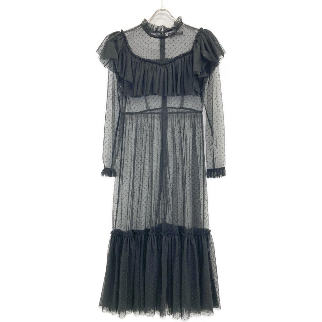 TSURU BY MARIKO OIKAWA Black DR-2230890 Lace One Piece Dress Not Written blackUsed