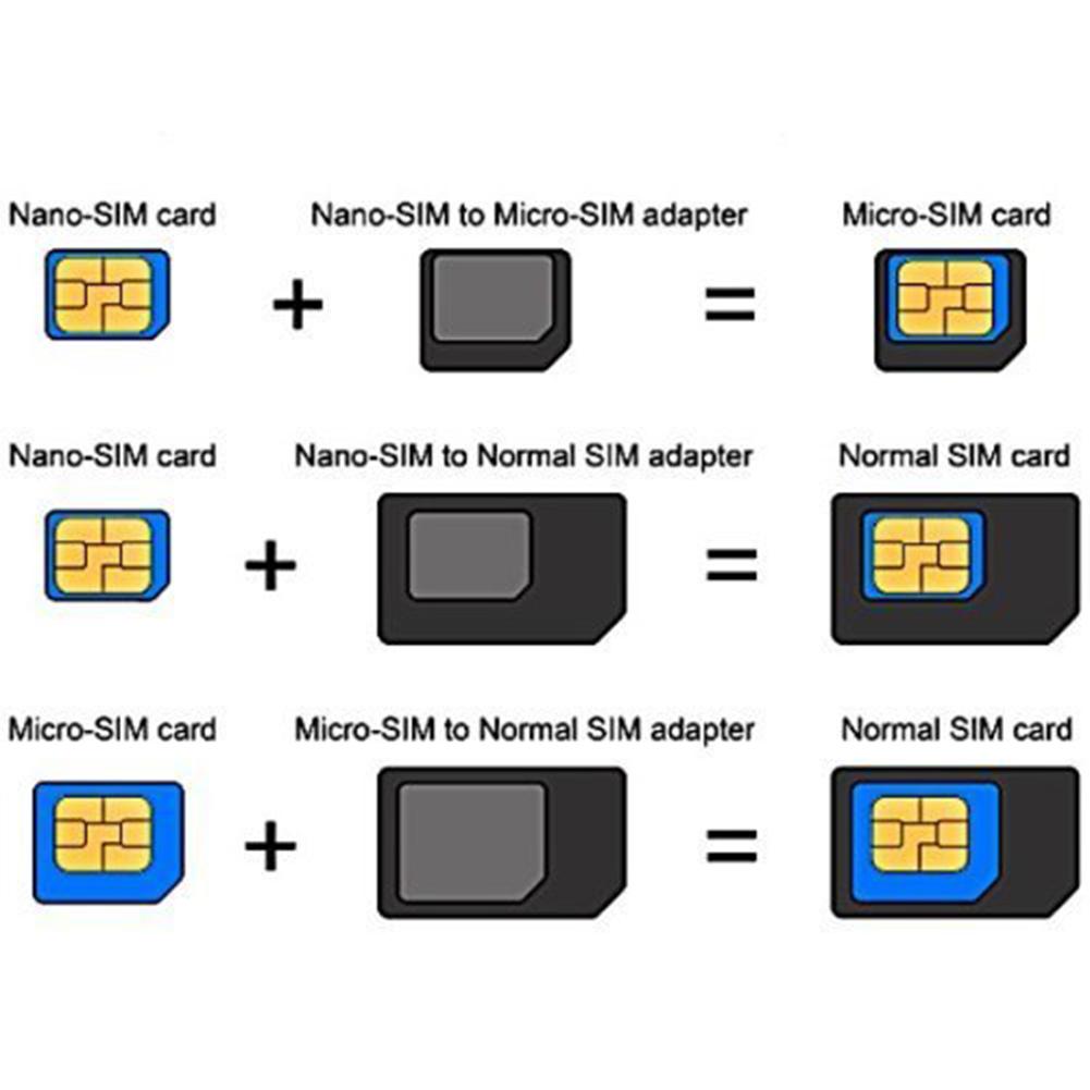 4 in 1 Nano Micro SIM Card Adapter Kit with Steel Tray Eject Pin