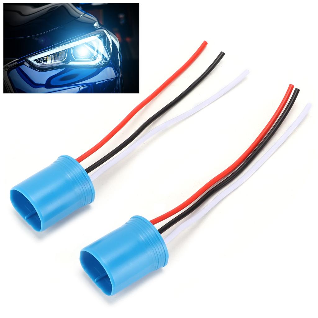 2pcs Male Socket Wire Harness Connector Adapter Wiring Cable for Car Headlights Fog Lights