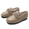 Fashion Bling Lambswool Moccasins Woman Glitter Fur Flats Thick Soled Plush Fleeces Loafers Paillette Winter Shoes Women Plus Size 34-43