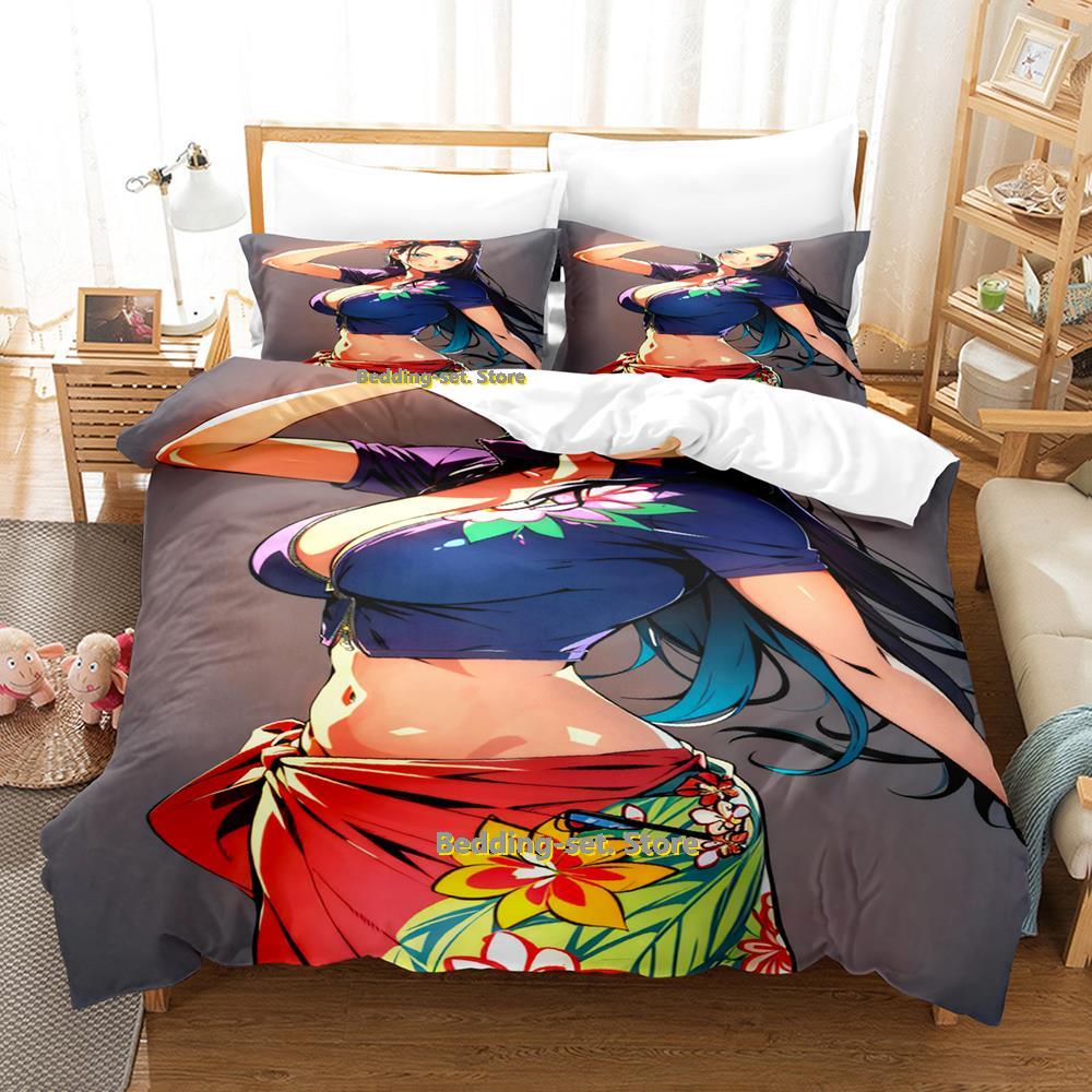 Nico Robin Beding Set Single Twin Ful Quen King-Sized Dimensionsd Dimensions Bed Linen Set Adult People Kid Bedrom Duvetcover Sets 3D Print Anime Bed