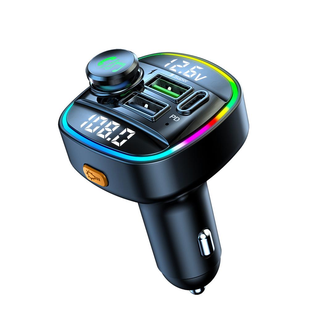 C22 Dual Display Voltage Detection Car Mp3 Bluetooth Player Usb Fast Charging Charger Car Fm Transmitter