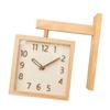 Wall Clock Simple Silent   Double Sided Clock Wooden Decorative Corner Clock for Living Room Household