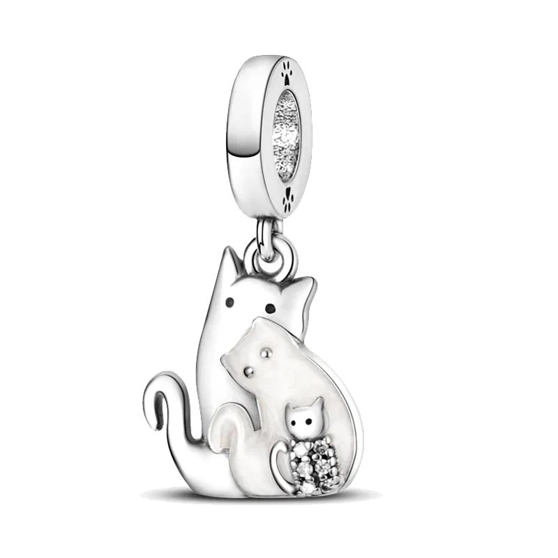 Charm Fit Originální náramky Měď Roztomilé zvířátko Sova Kočky Mořská želva Korálky Dámský přívěsek Korálky Výroba šperků