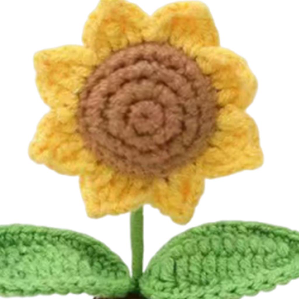 Knitted Decor Emotional Support Crochet Doll with Card Crochet Potted Tabletop for Women Mom Family Friend Teacher