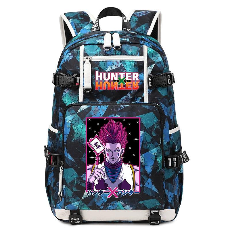 Hunter Anime School Bag Large Capacity Lightweight Student Backpack for Boys Girls Daily Use