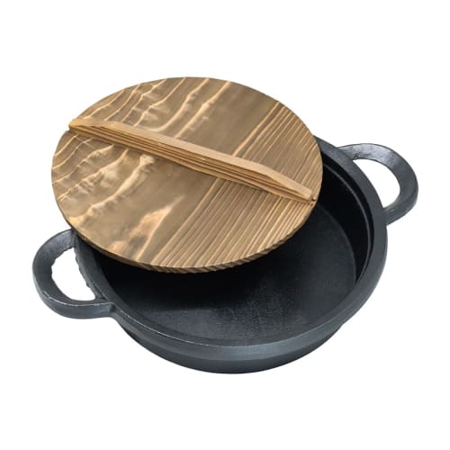 Asahi Cast Iron Gyoza Pot, 28cm (Gas/IH Compatible), Commercial Grade