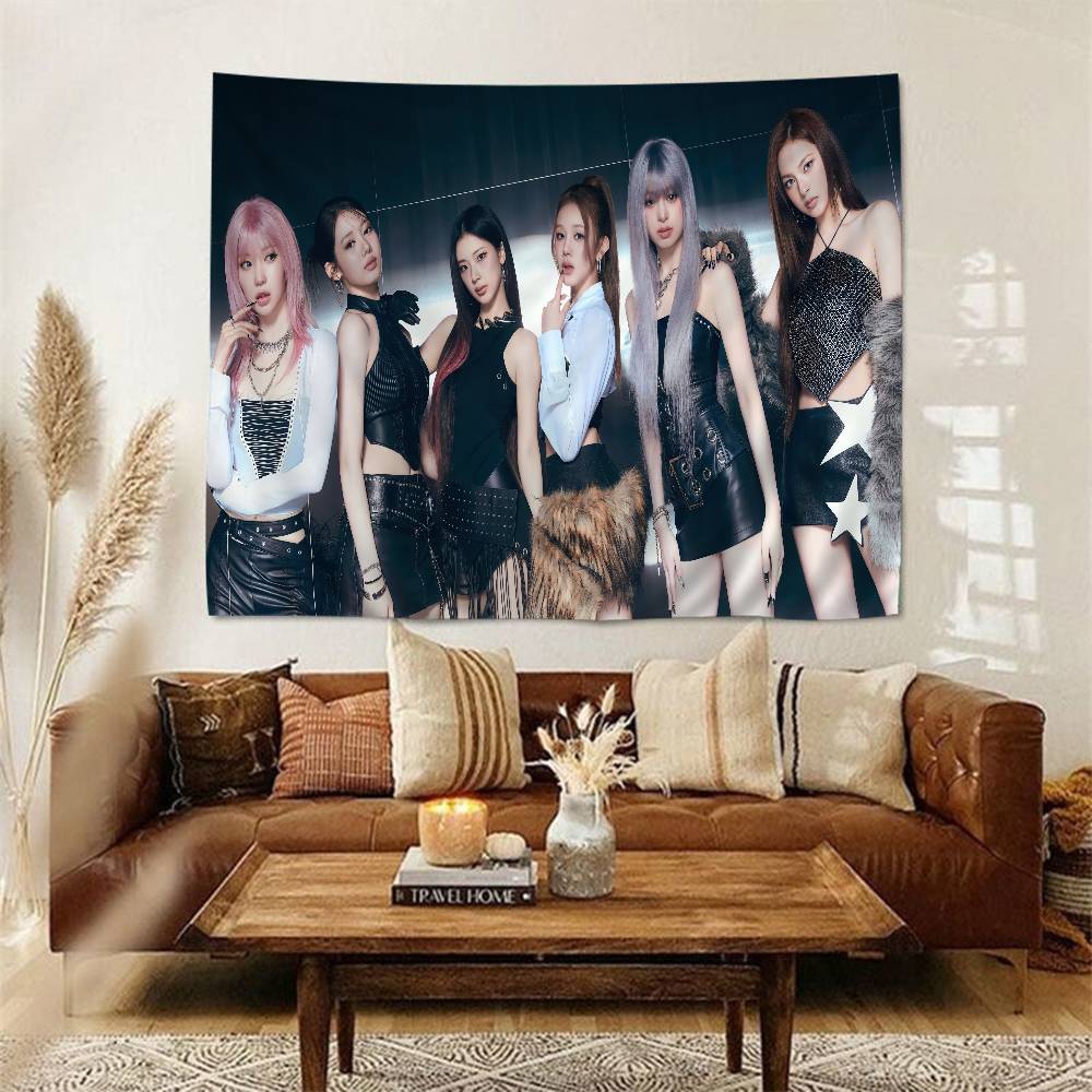 Popular Kpop Group BBaby MMonster Chart Tapestry For Living Room Home Dorm Decor Art Home Decor