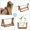 Hydroponic Glass Vase Propagation Vases Plant Vases with Wooden Stand Planter Flower Pots Terrarium Tabletop Home Decoration