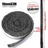 3mm Thickness Black Log Burner Stove Rope Fireproof Self-Adhesive Glass Fiber Fireplace Door Sealing Replacement Gasket Tape