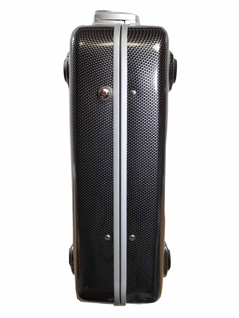 G-BRONCO Attache Case, 45cm, B4 Size, Polycarbonate PC Case with Shoulder Strap, Carbon Print, 524020345 (Carbon Print)