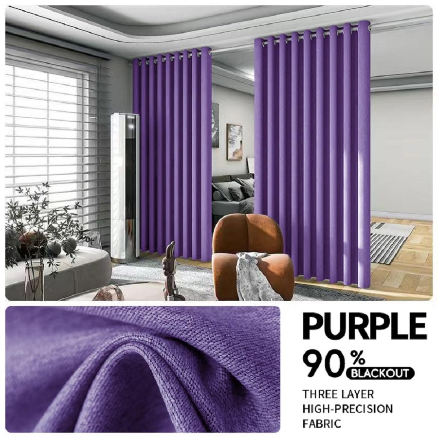 2PCS Room Divider BlackOut Curtain for Living Room, Noise Reduction Curtain with Anti-Rust Grommet Top Blackout Curtain