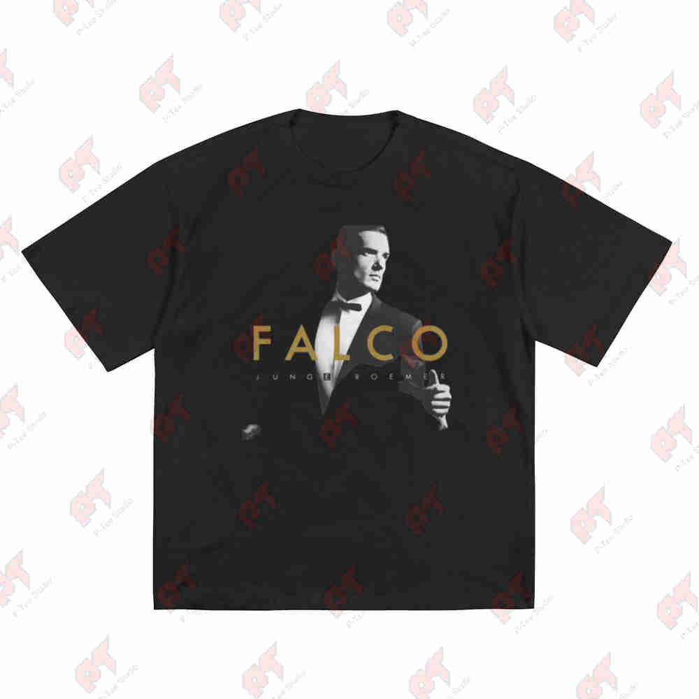 Falco Junge Roemer Musik Künstler Kurzarm T-Shirt 100% Baumwolle T-Shirt S schwarz