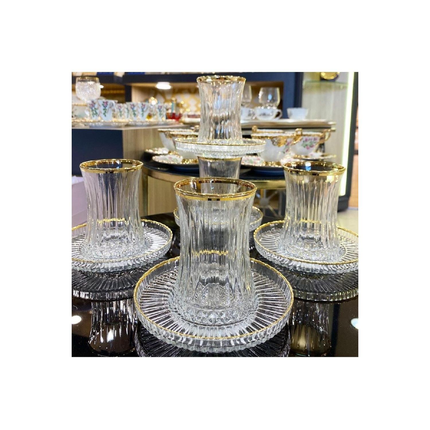 

Чайный сервиз Elysia Cut из 12 предметов с настоящим позолотой