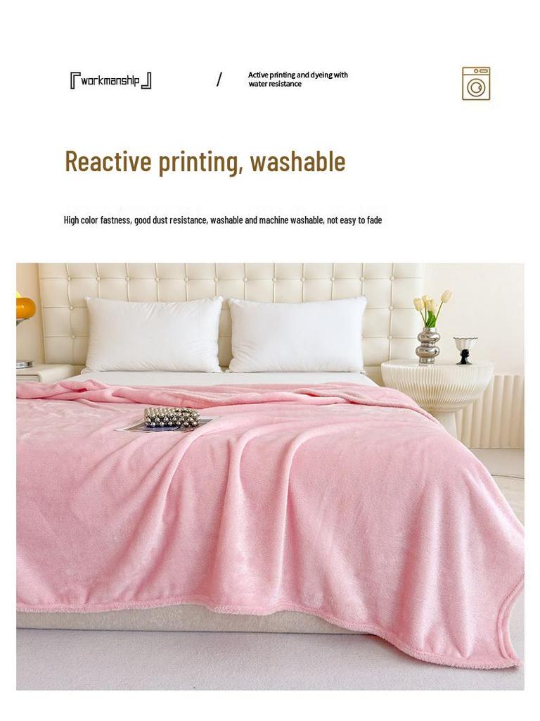 All-Season Luxury Flannel Blanket - Small, Double-Sided Fleece for Office or Home Use
