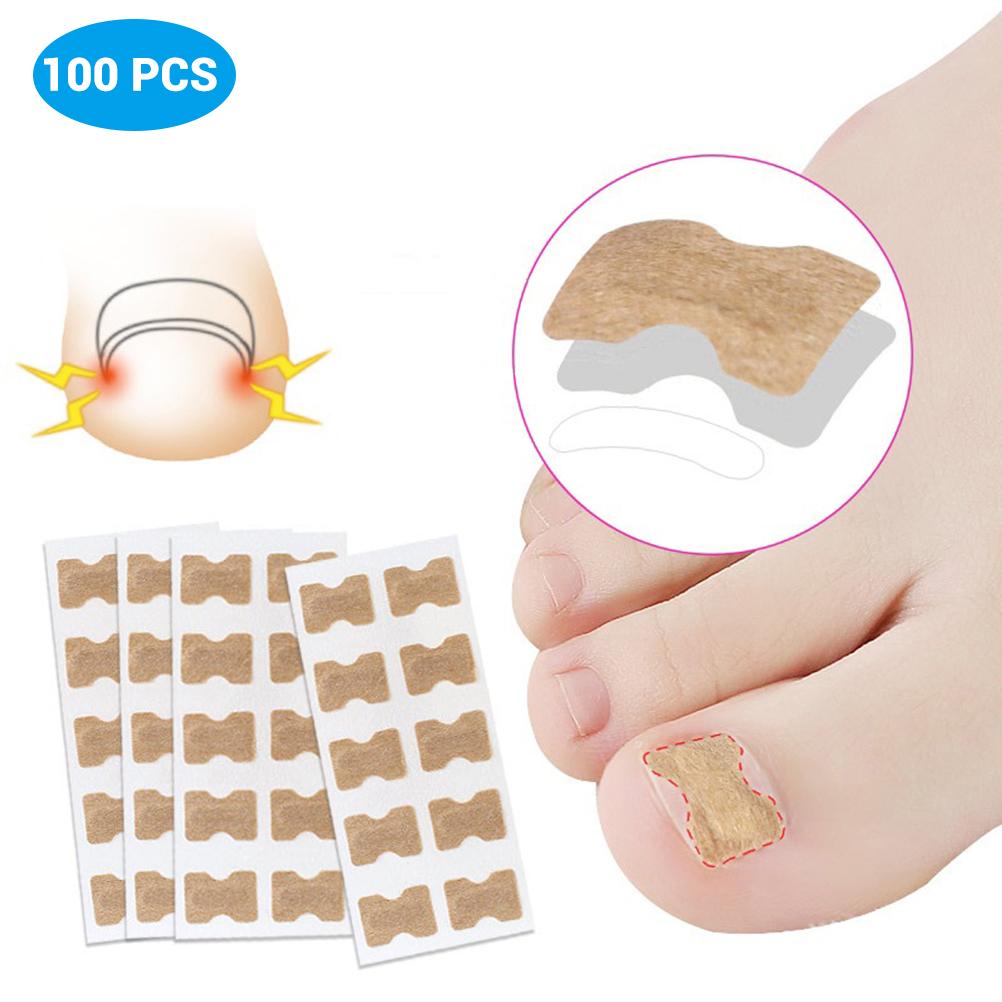 

100 шт. корректирующих наклеек для вросшего ногтя с двухсторонним скотчем, корректирующие инструменты для педикюра при паронихии коричневый