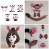 Pig Costume Set Pig Ears Tail Bowtie Tutus Animal Fancy Costume Kit Accessories