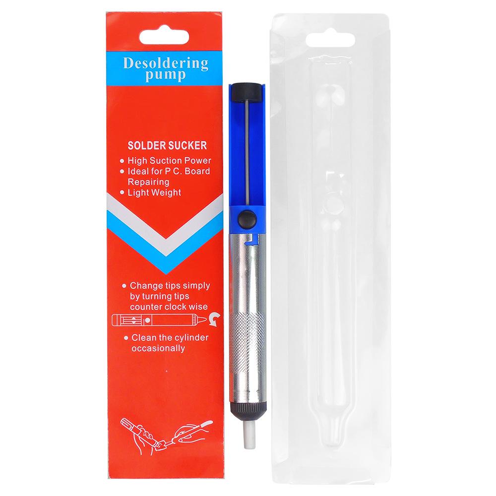 Compact Aluminum Solder Sucker Gun & Iron Set with Manual Desoldering Pump