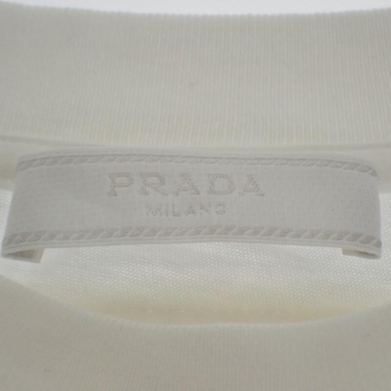 PRADA UJM492S151ILK L Short sleeve T-shirt white cotton mens