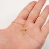 10pcs Stainless Steel Cross Pendant Necklace for Men Boys Gold Plated Silver Simple Fashionable Jewelry Beach Party