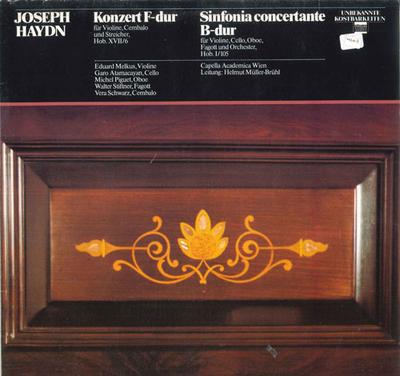 LP Record HELMUT MULLER BRUHL, CAPELLA ACADEM - Haydn Konzert F-dur Fur Violine, Ce 43324 SCHWANN MUSICA  Germany Classical Used